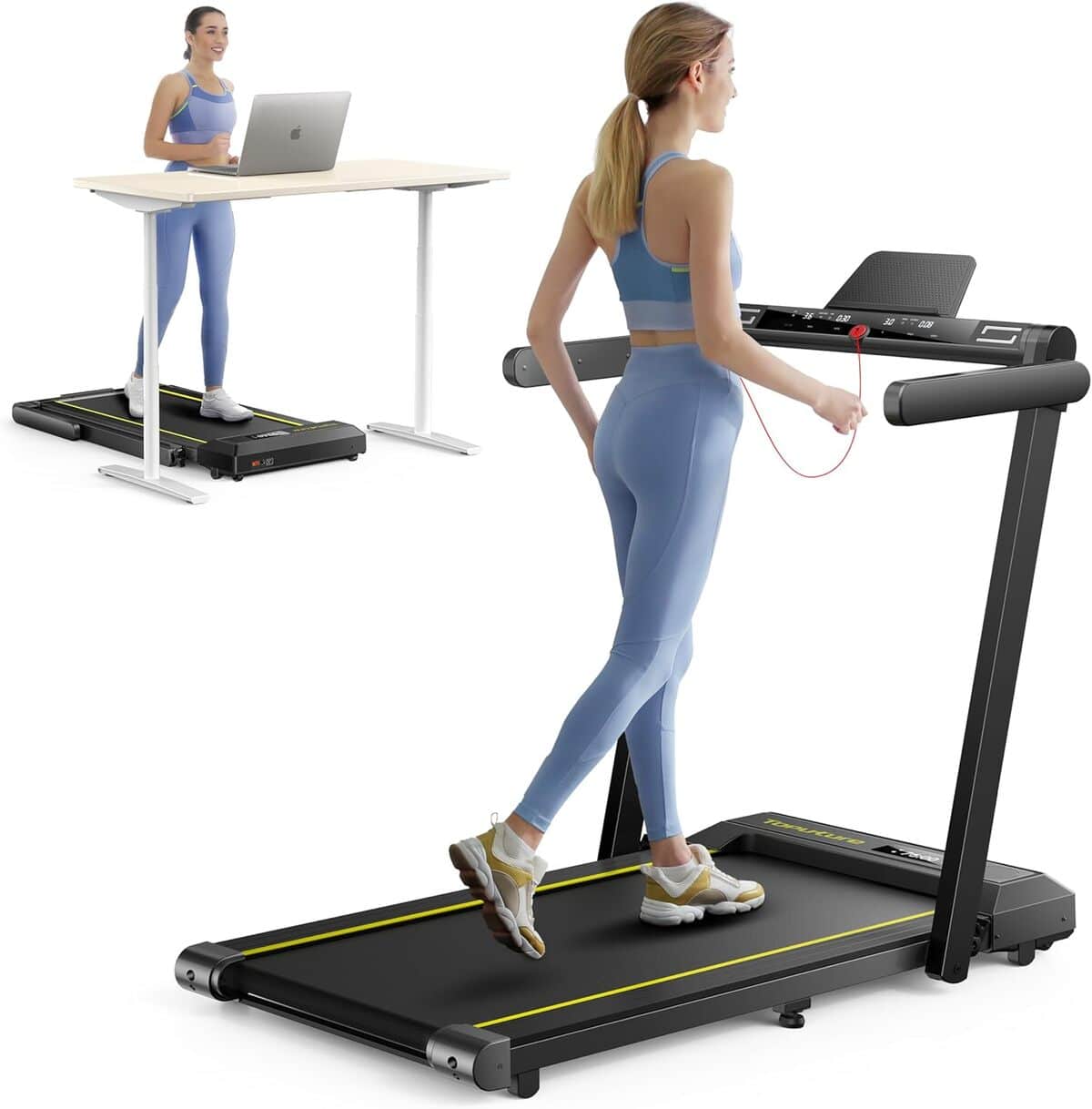 Test du tapis de course pliant Home Treadmill 2 en 1 : performance et connectivité