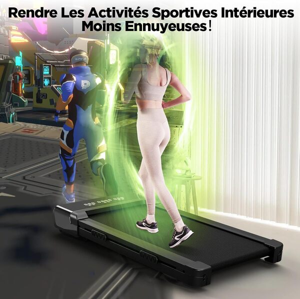 Superun Tapis de Marche avec Inclinaison, 3.0HP Tapis de Course Bureau avec APP et Télécommande, Walking Pad pour La Maison et Le Bureau, Capacité de 136kg