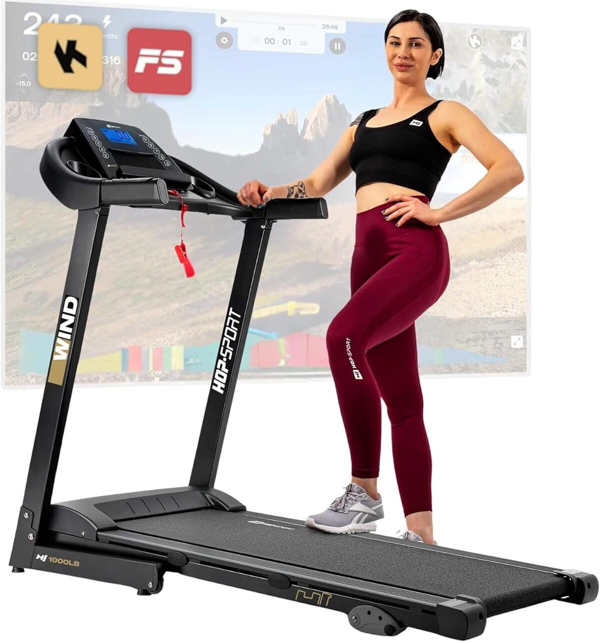 Test du tapis de course pliable Hop-Sport HS-1000LB Wind