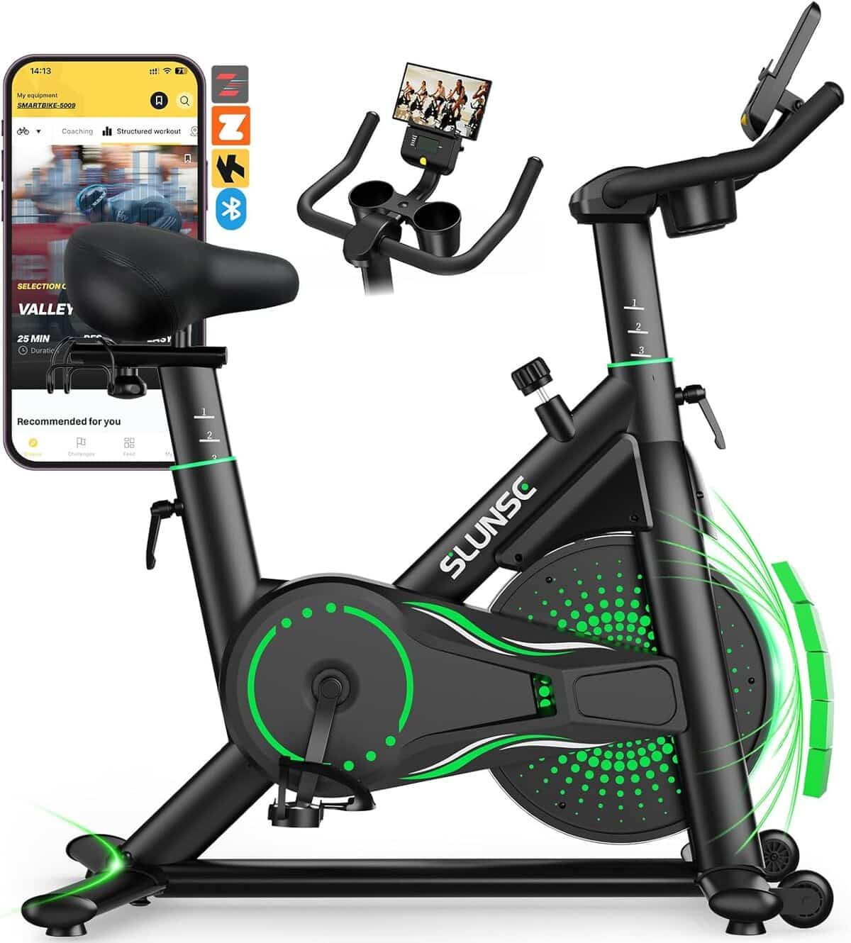 Test : vélo d'appartement silencieux SLUNSE avec écran LCD