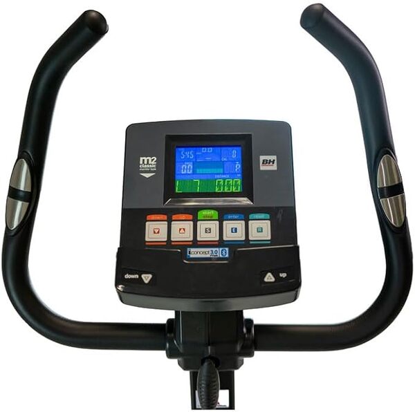 BH Vélo d'appartement Berlin Connect - Kinomap,Zwift - Roue d'inertie 9kg - Magnétique - Poids maximum de l'utilisateur 130kg - Moniteur LED Connect