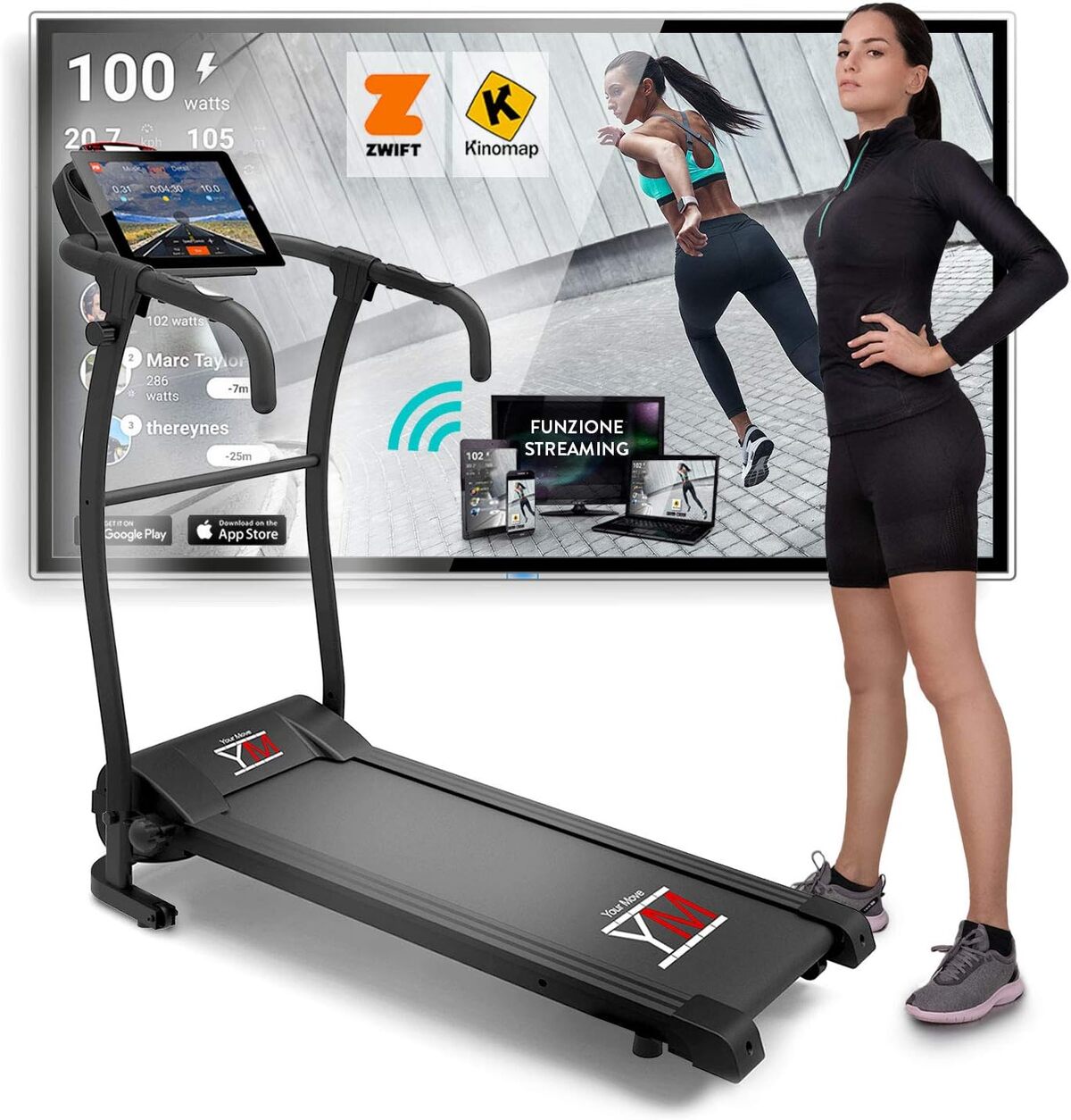 Test du tapis de course pliant électrique 10 km/h : bluetooth, capteur cardiaque et plus