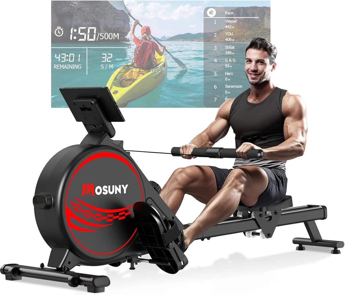 Test du rameur MOSUNY : 16 niveaux de résistance ultra silencieux