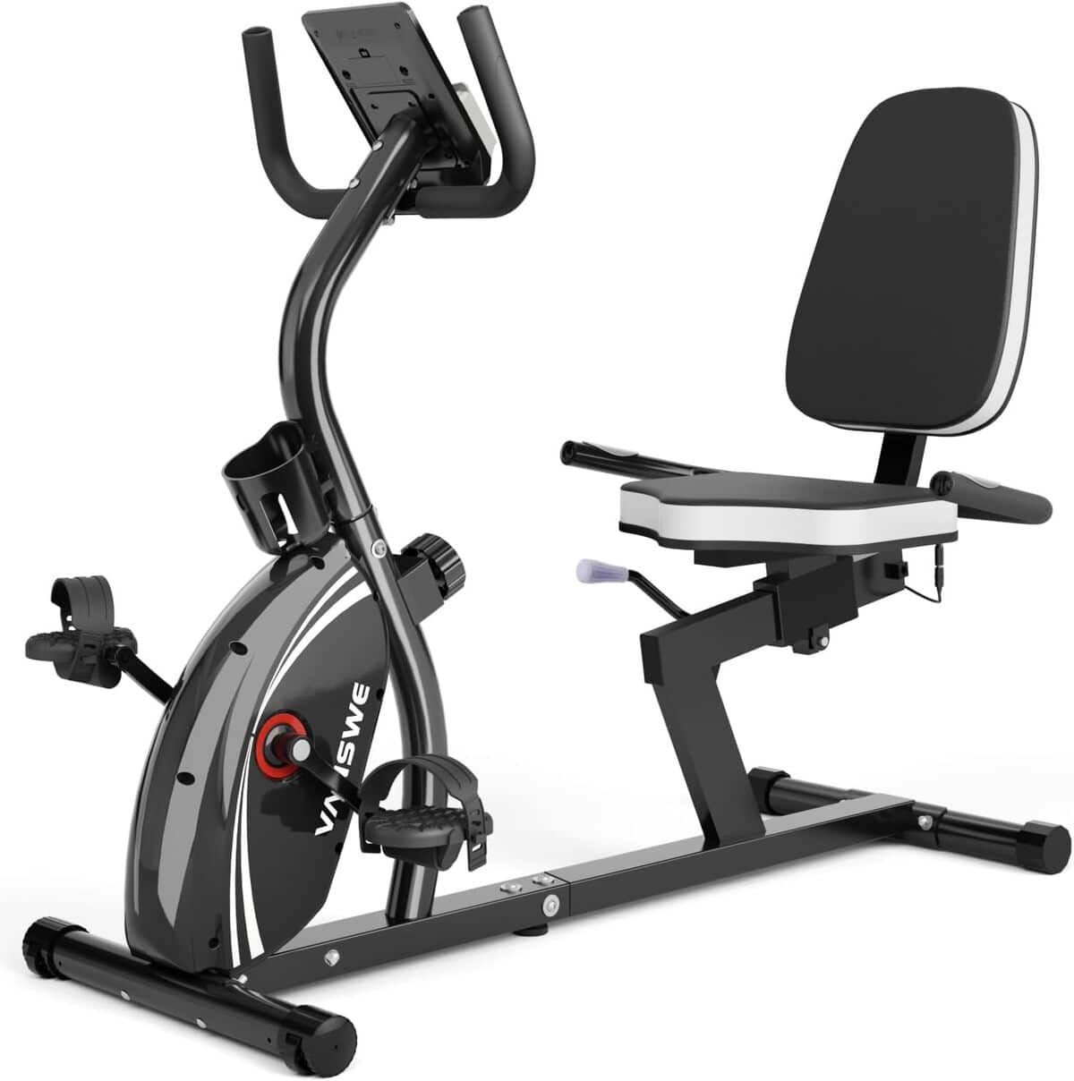 Test du vélo d'appartement couché VANSWE : 16 niveaux, bluetooth et capteur de pouls