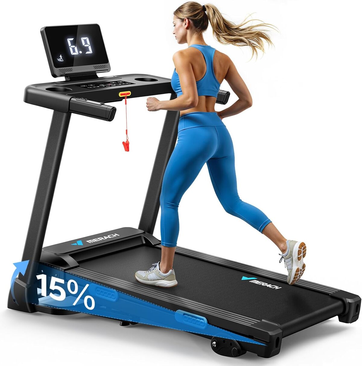 Test : tapis Merach 2.5HP inclinable et pliable pour la maison et le bureau
