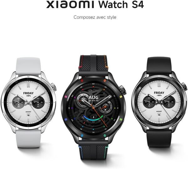XIAOMI Watch S4 - Montre Connectée, Suivi du Sport, Ecran AMOLED 1,43