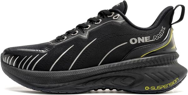 ONEMIX Chaussures de course avec amorti en mousse spatiale pour homme - Confort doux pour les articulations pour les marathons et le jogging urbain