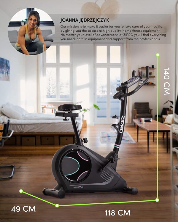 Zipro Vélo d'appartement Flame, Ergomètre Fitness, Vélo d'appartement magnétique, Ergomètre jusqu'à 150 kg, Vélo d'intérieur, Vélo d'entraînement à domicile, Vélo ergomètre filaire