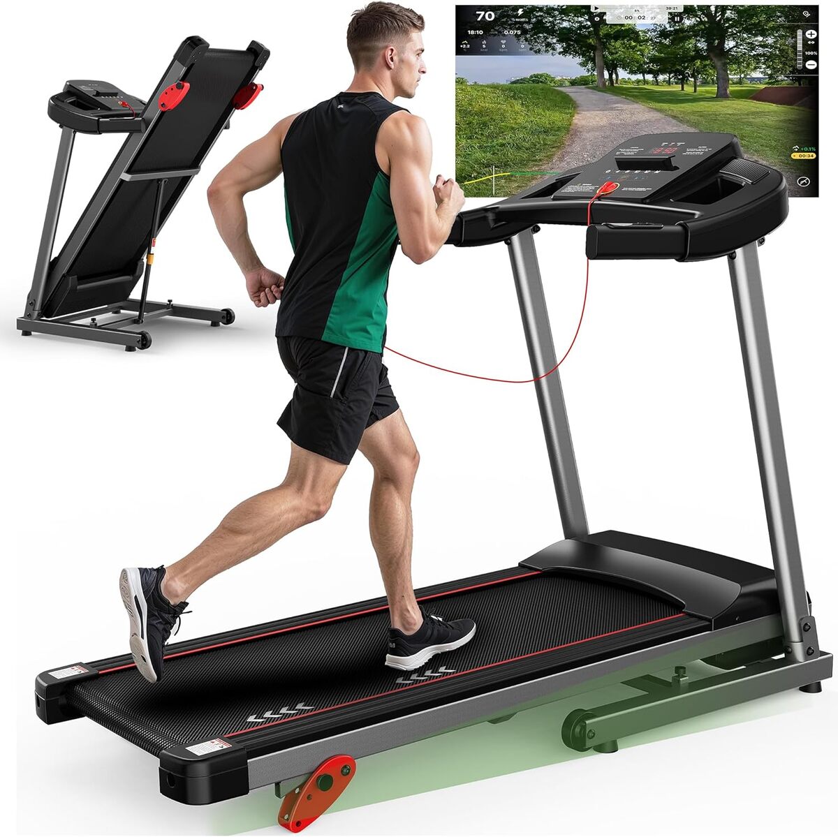 Test tapis de course MaxVibe pliable 12 km/h 2, 5 ch
