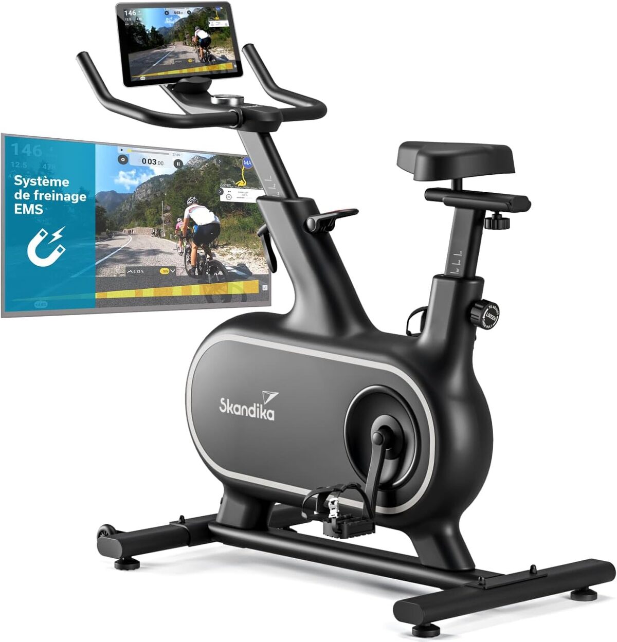 Test vélo d'appartement Skandika Cykling P12-H : 32 niveaux de résistance