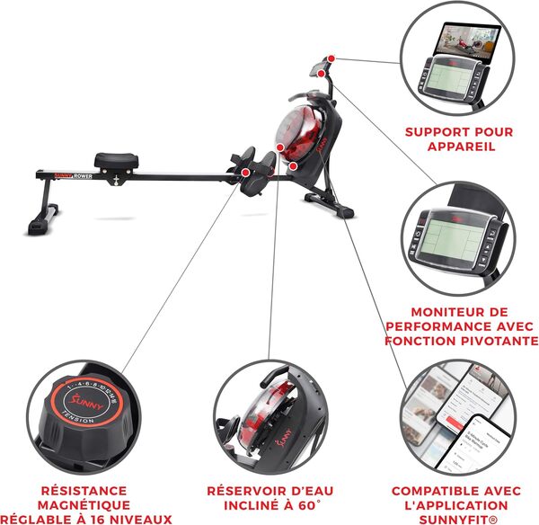 SUNNY HEALTH & FITNESS Rameurs Mixte