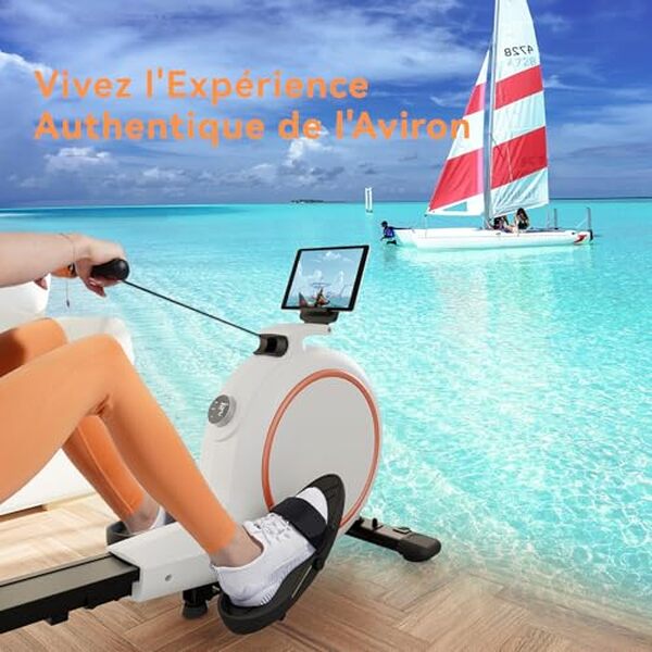Découvrez le rameur magnétique MJWW : une performance impressionnante et une connectivité avancée pour des séances d'entraînement optimisées.