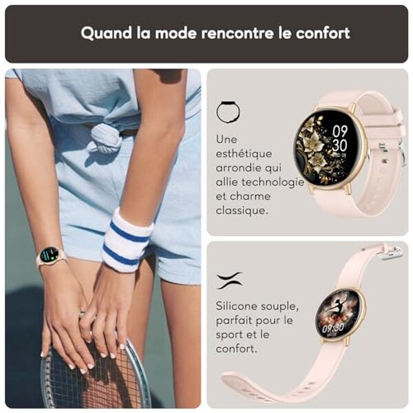 Explorez la montre connectée AcclaFit : performance, design élégant, et fonctionnalités avancées pour un style de vie actif.