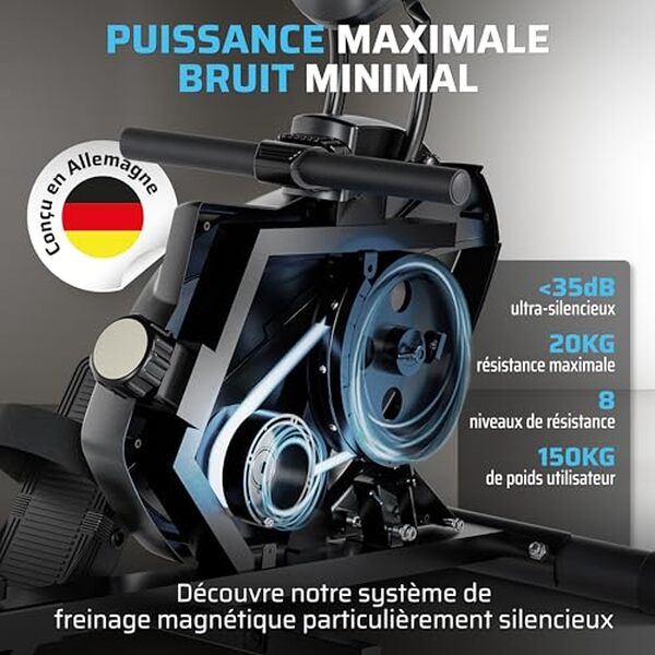 Découvrez notre test détaillé du rameur pliable Sportplus : système magnétique performant, utilisation silencieuse et entretien simplifié pour un entraînement optimal à la maison